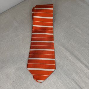 Brooks Brothers 100% Silk Tie Clemson Orange White Small Pin-Prick – See Photos